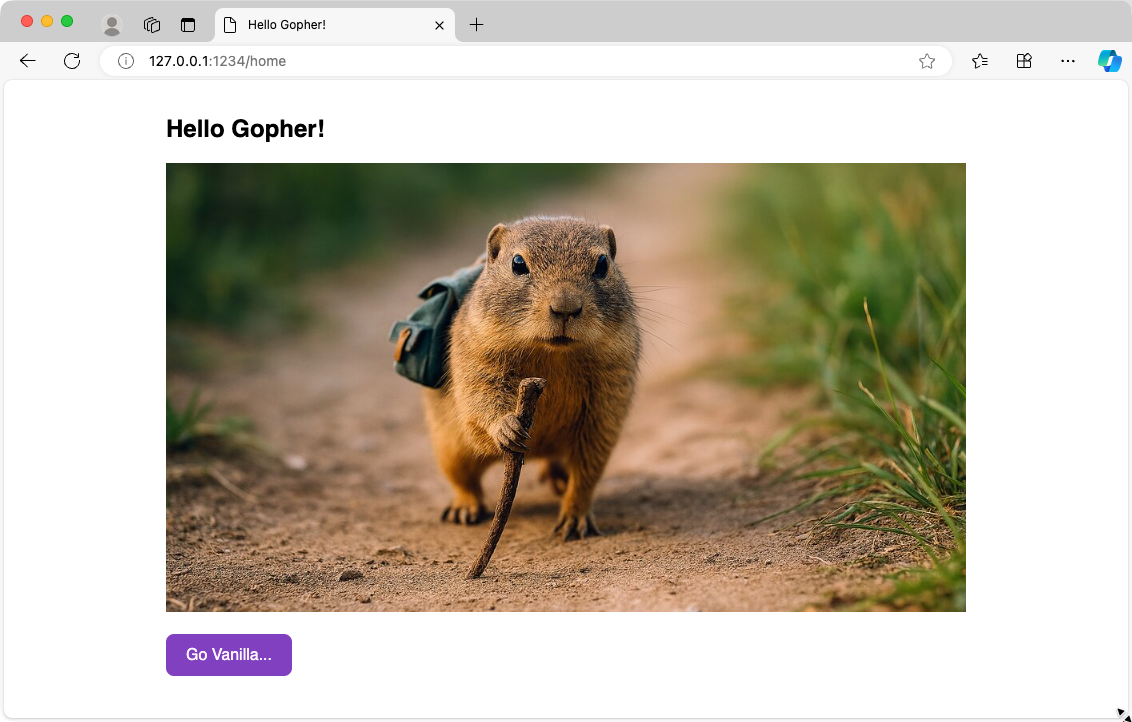 Step 6 - Hello Gopher in browser