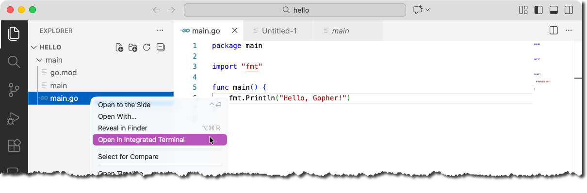 Open in terminal